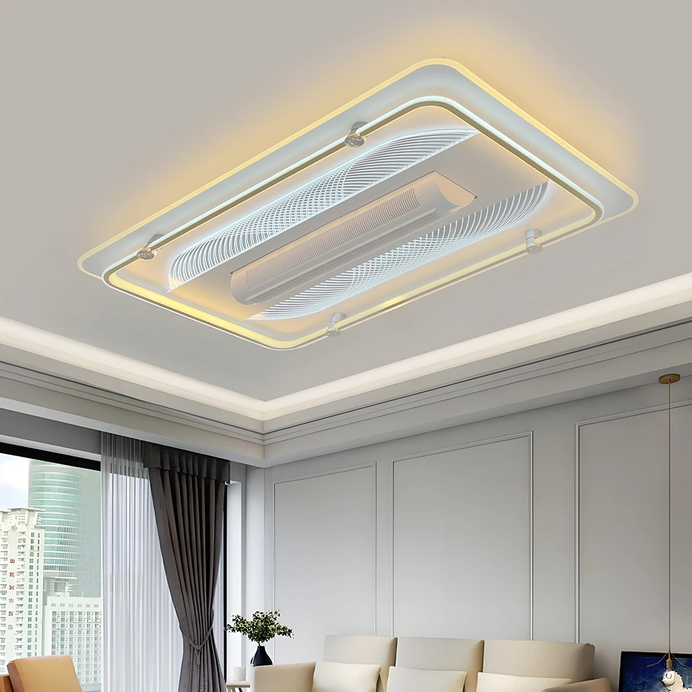 2024新款一帆风顺无叶风扇灯客厅灯现代简约风格灯具吸顶灯大厅灯