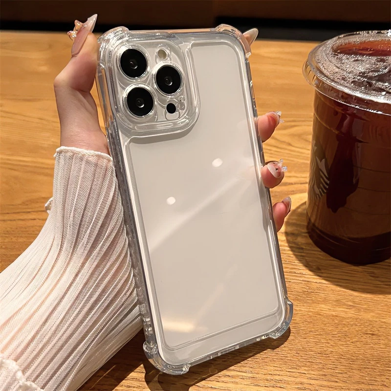 简约全包透明保护壳适用iphone14苹果13手机壳15promax防摔12创意