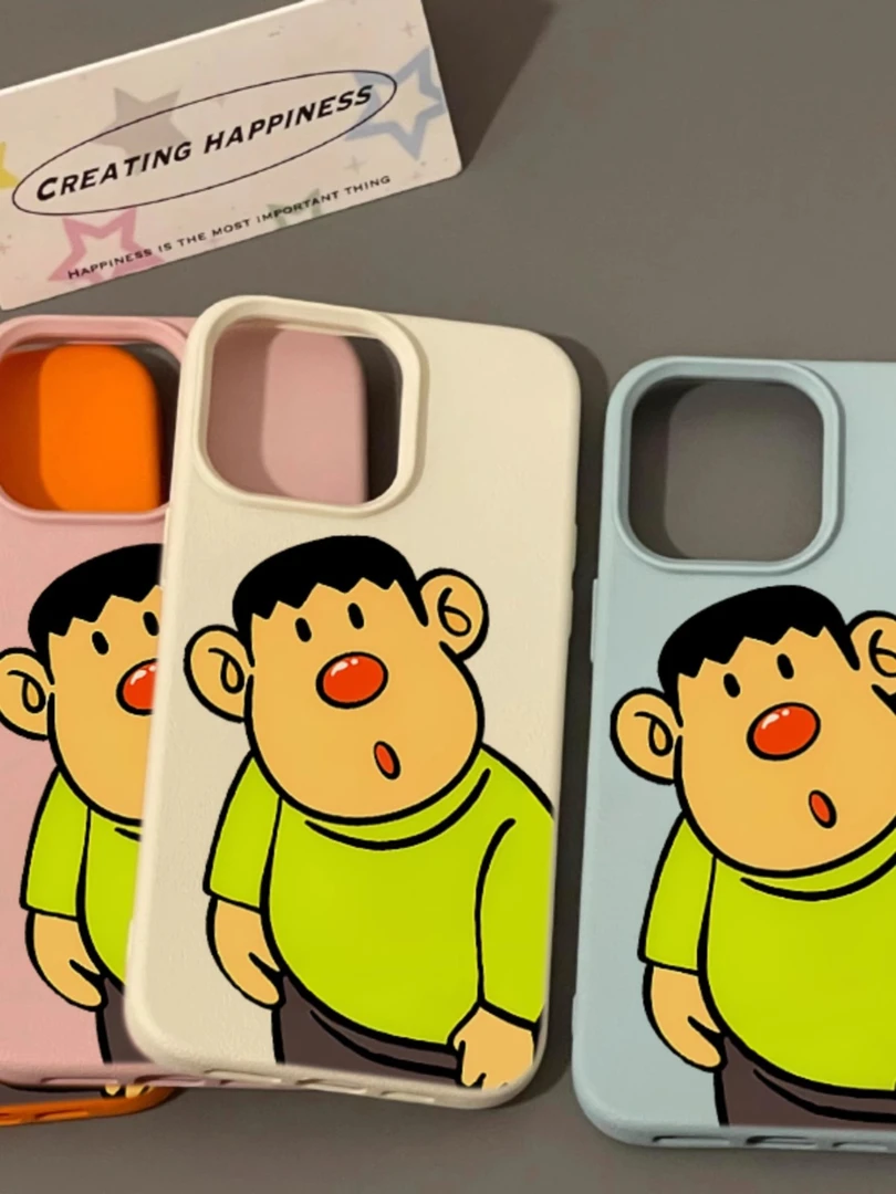 呆萌红鼻子胖虎适用iPhone13苹果14硅胶手机壳15promax可爱8p创意