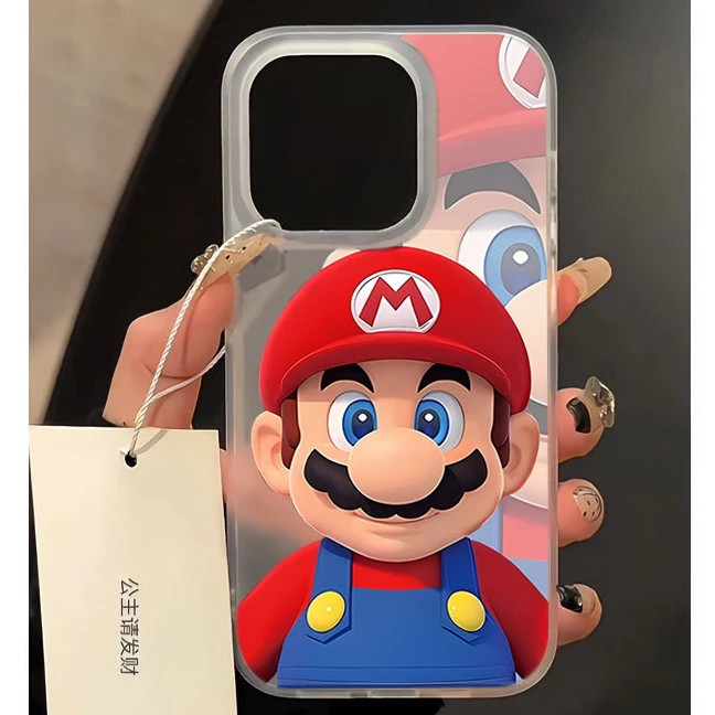 卡通马里奥适用iPhone15苹果14promax手机壳13可爱12创意11小众xr