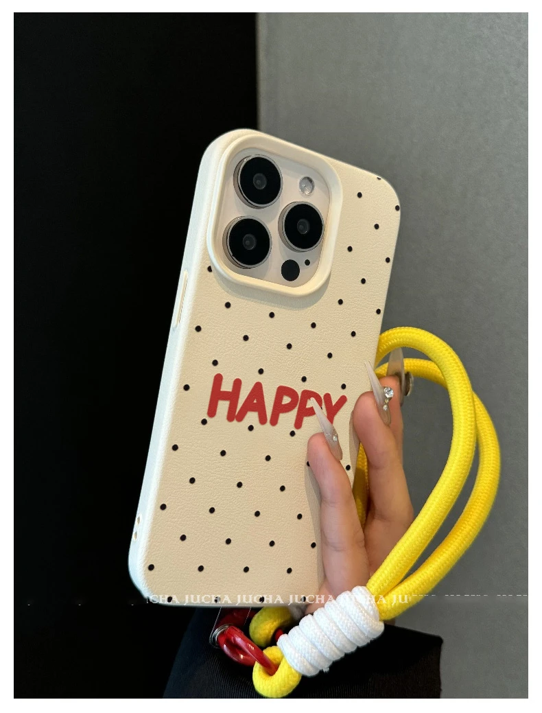 黑波点立体饼干适用iPhone13苹果14卡通手机壳15promax防摔12网红