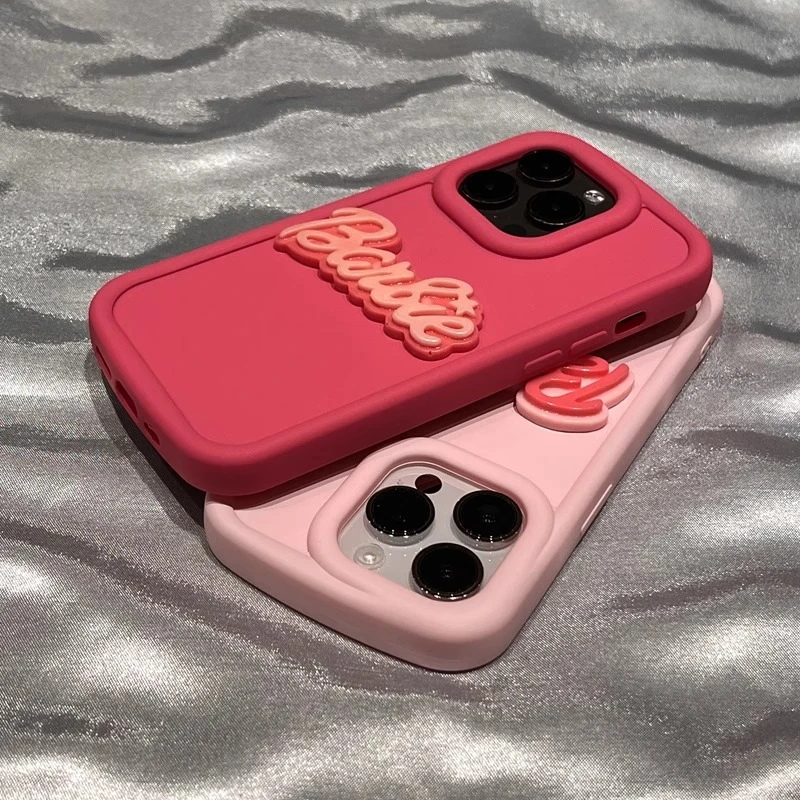 玫红小众芭比粉字母iphone14苹果13手机壳15全包12pro创意可爱78p