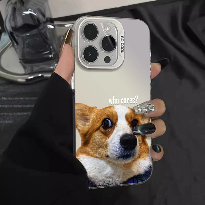 瞪眼柯基适用苹果15promax手机壳iphone16全包14防摔13/12/11新款