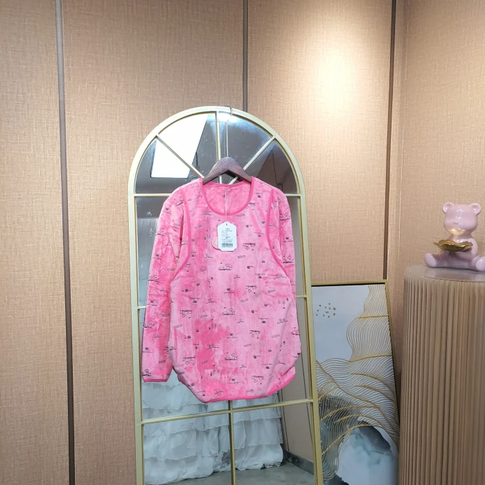 EL100孕妇粉色双面绒秋上衣XXL140