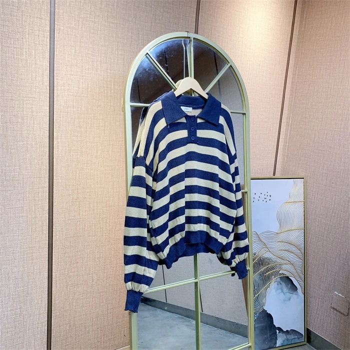 LL507蓝色孕妇条纹衣 100-150