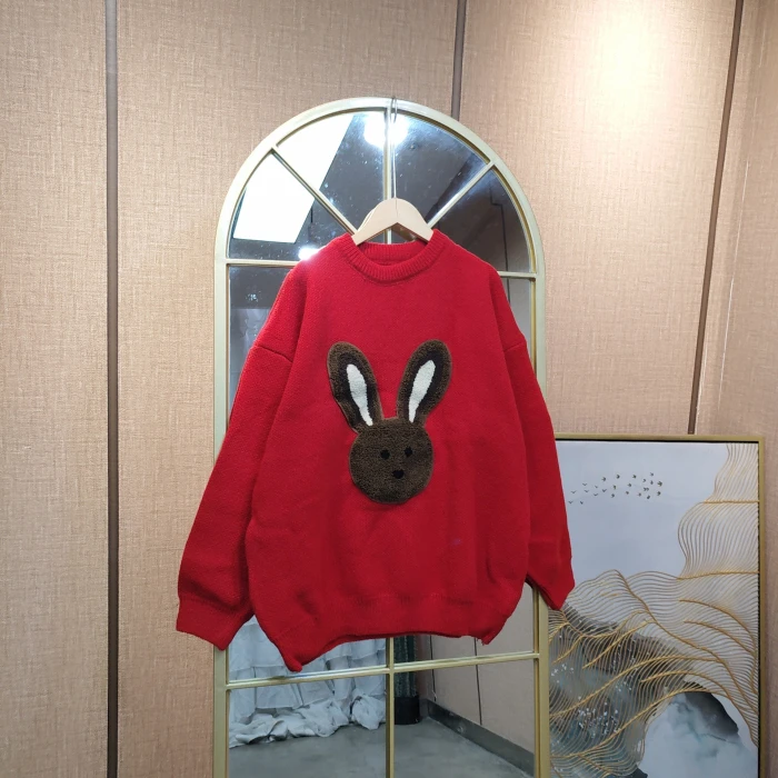 AC789孕妇红色毛衣100-140小脏