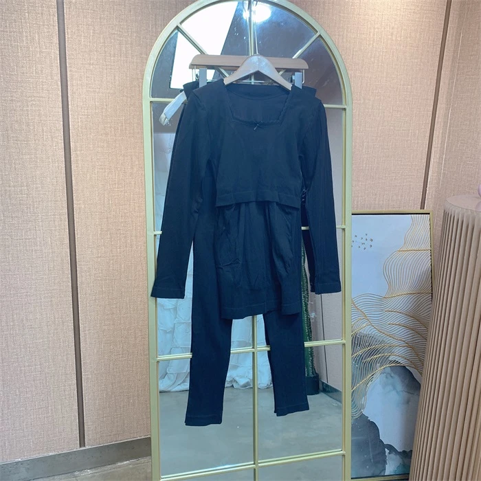F207黑色孕妇衣两件套 90-150