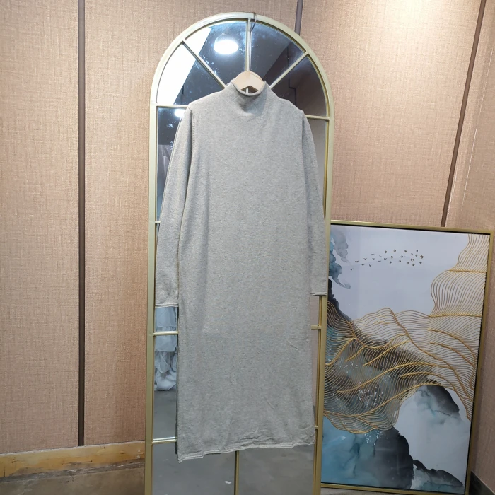 AD574孕妇咖色针织裙90-130勾丝