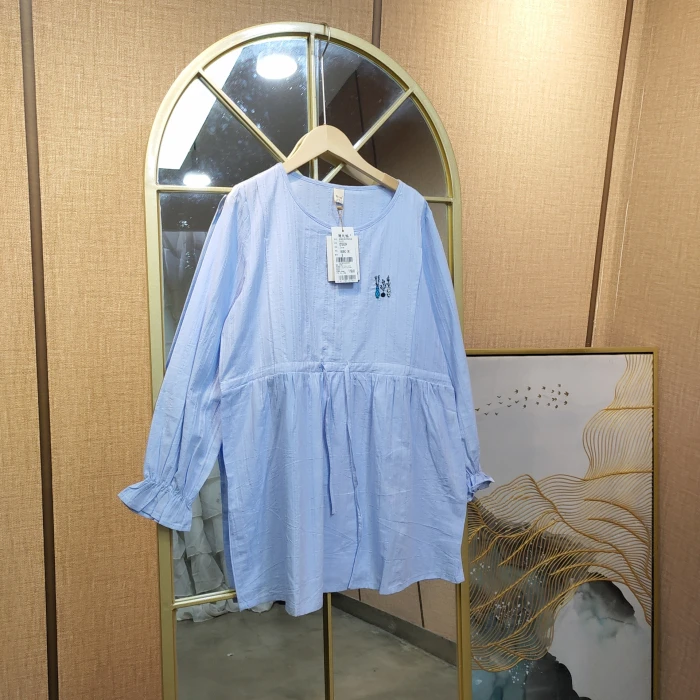 CG37孕妇蓝色条纹上衣M90-120 XL140