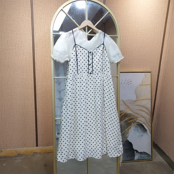 BD566孕妇波点吊带裙M100-120