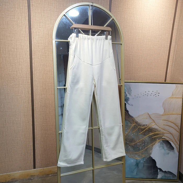 HM93孕妇杏色加绒裤子90-120