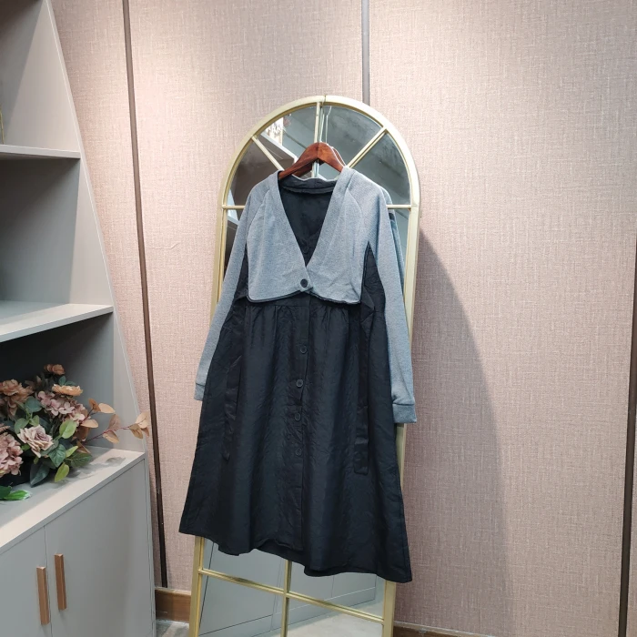BK147孕妇黑色连衣裙M100-120L130XL140