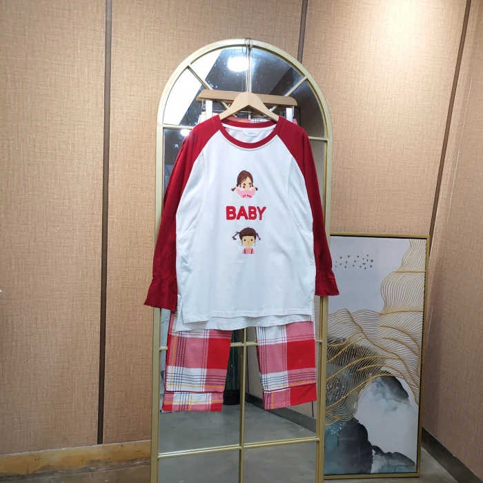 EW57孕妇红色月子服套装XL110-140