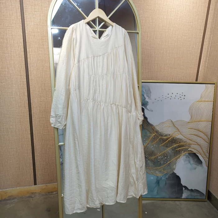 CG76孕妇杏色连衣裙L100-130XL140