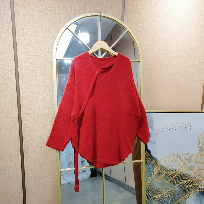 AE450孕妇红色毛衣