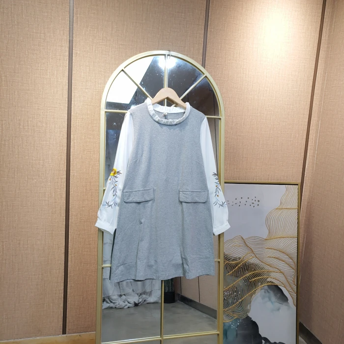 BF219孕妇灰色连衣裙90-110