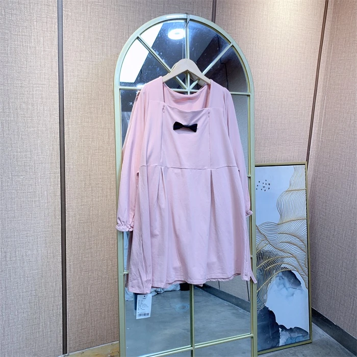 HH544粉色孕妇裙  100-130