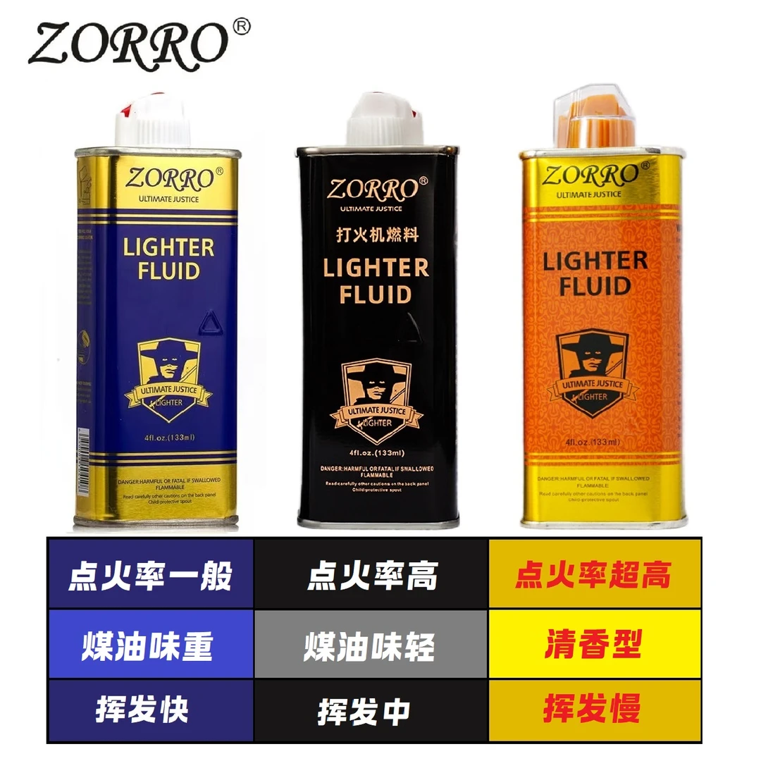 正品ZORRO佐罗煤油打火机通用金油蓝油黑油高品质打火机煤油配件