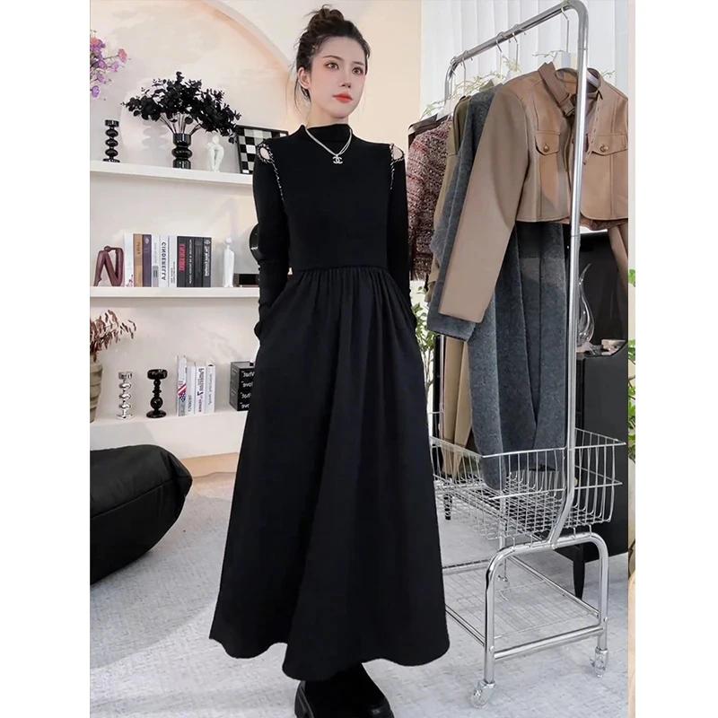 A130高档女神范绝美小香风优雅高贵连衣裙高级感长裙子2025年春季