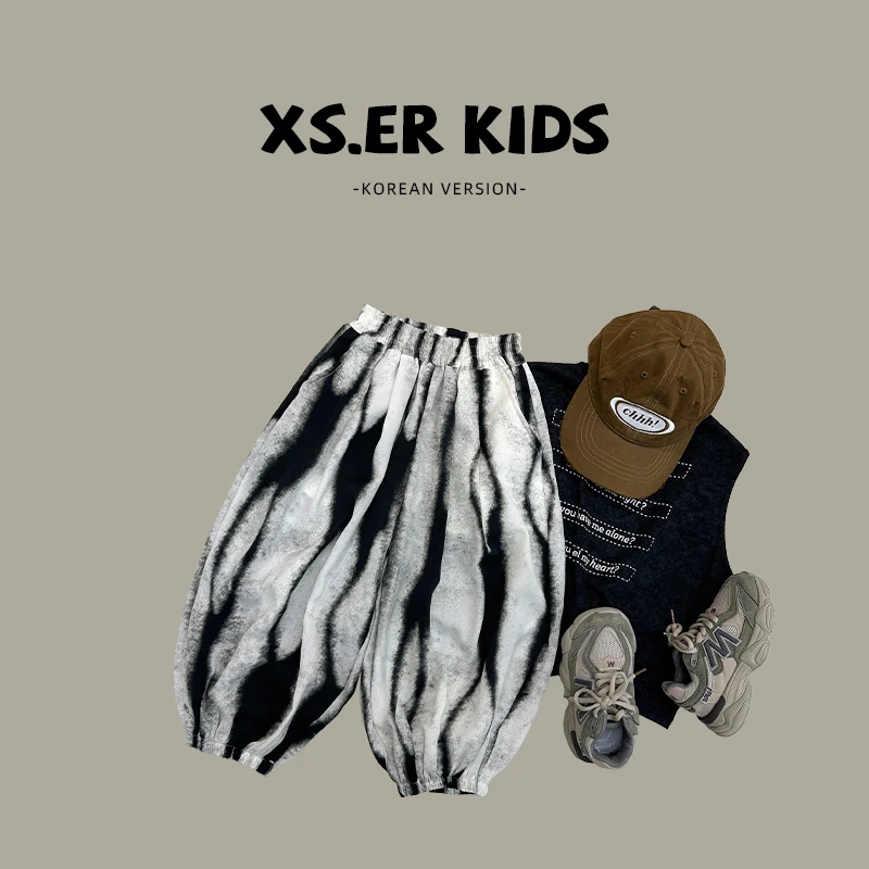 【小首尔】现货-男童夏季扎染裤子儿童百搭防蚊裤hbb1900