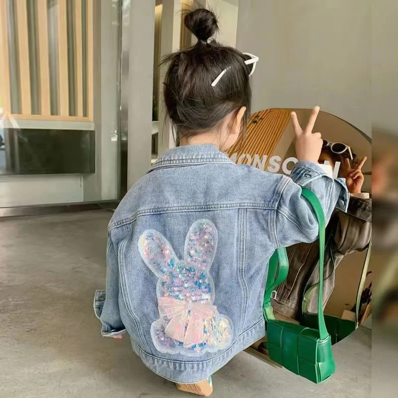 女童外套春秋软牛仔新款甜酷设计洋气女孩儿童宝宝韩版春季小学生