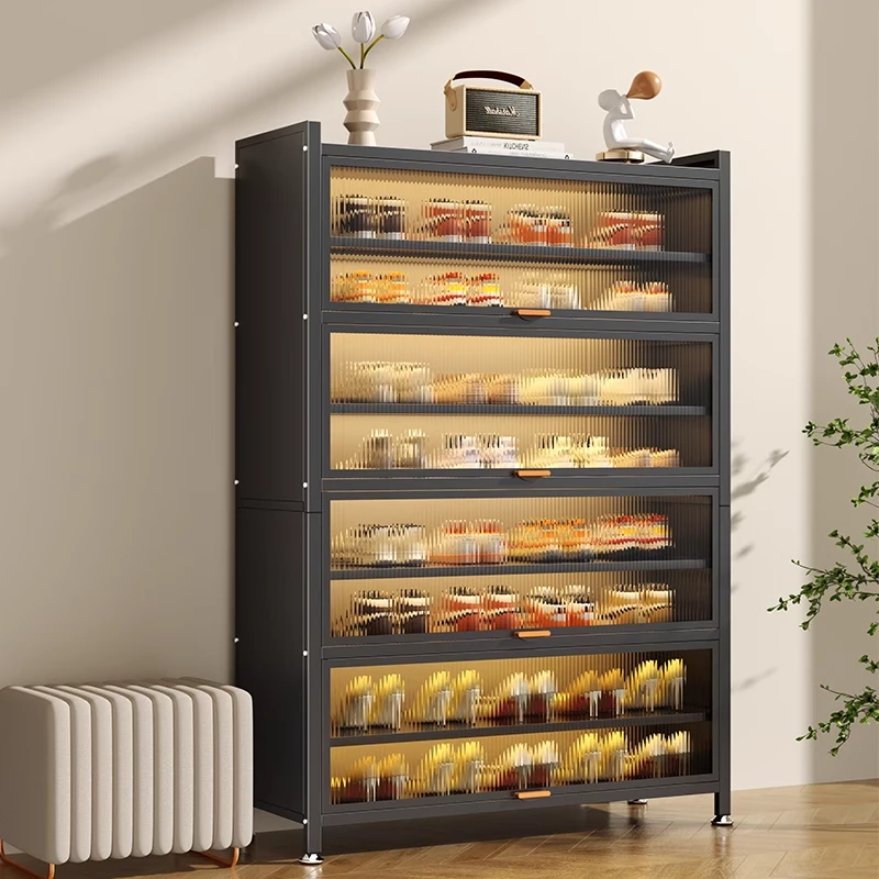 钢制鞋柜防尘入户家用门口玄关柜新爆款大容量铁艺上翻门多层鞋架