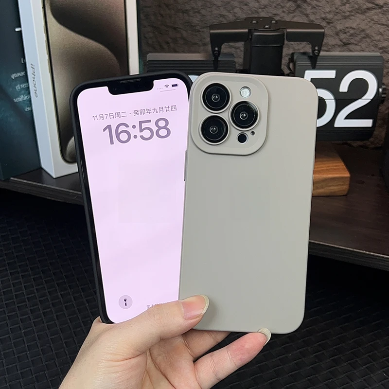 iPhone15液态硅胶手机壳苹果14promax防摔磨砂13自带镜头12全包套