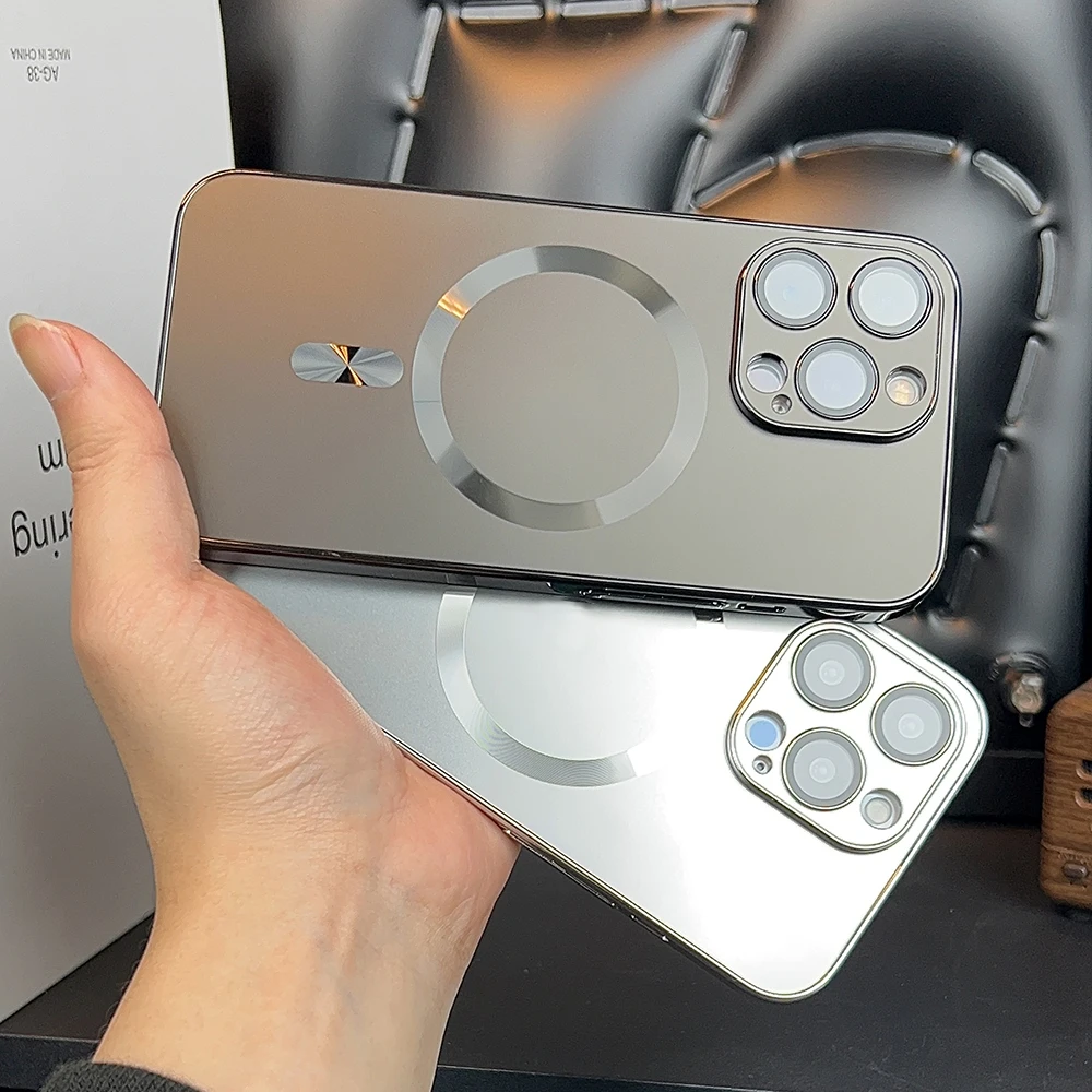 苹果15pro手机壳新款磨砂iPhone14promax防摔超薄13/12磁吸保护套