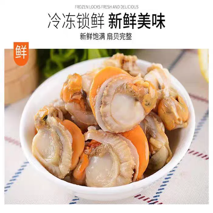 冷冻大号扇贝肉，百分20冰衣，包邮价