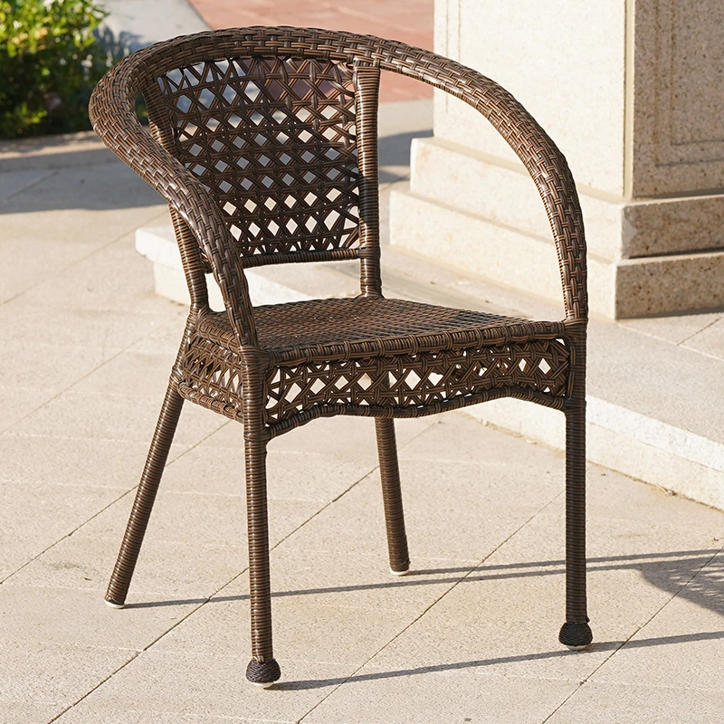 新疆西藏包邮藤椅单人餐椅扶手腾椅阳台户外编织椅子简约休闲老人