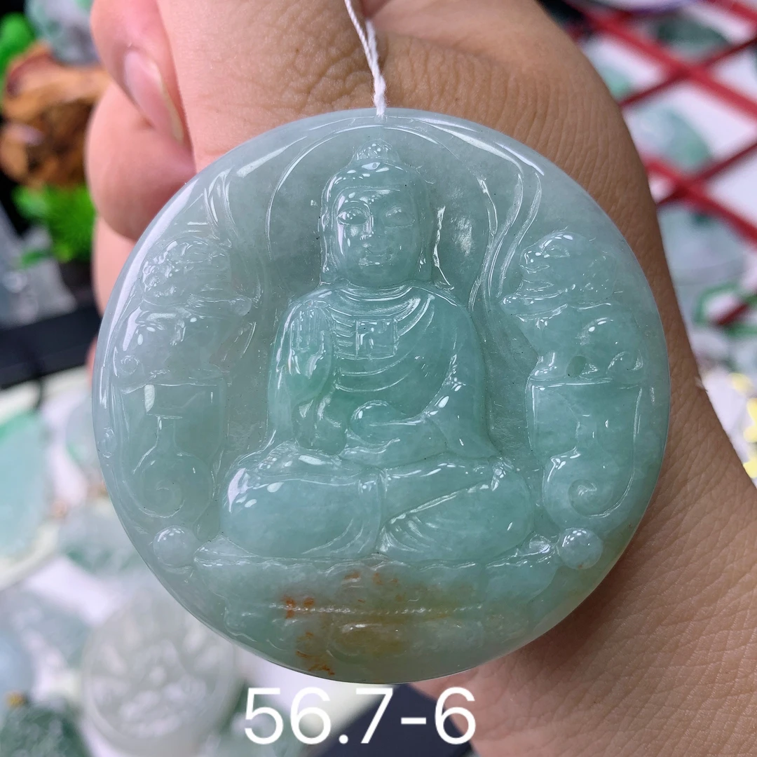 天然A货翡翠阿弥陀佛吊坠挂件