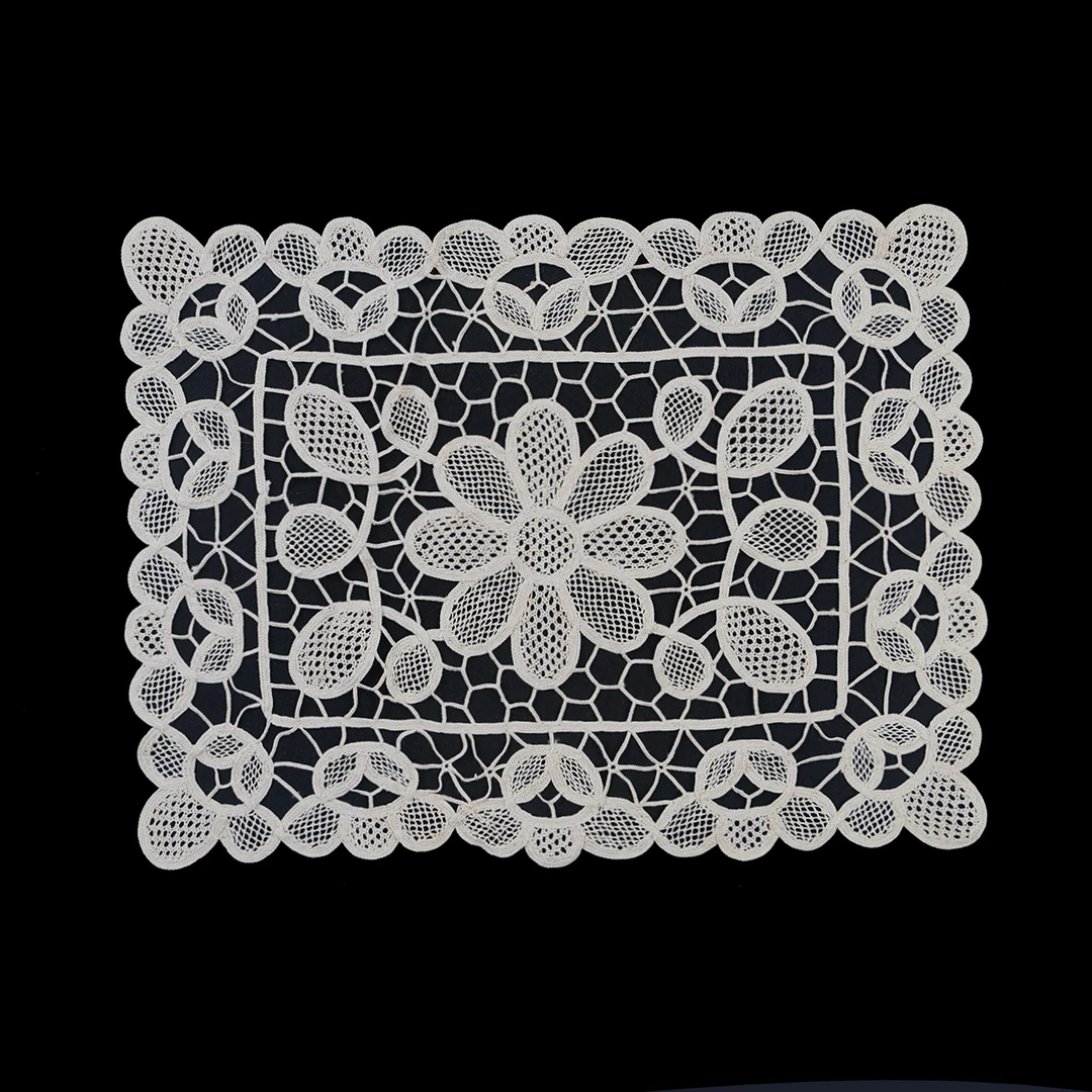 外贸老货库存C302手工编织即墨花边餐垫欧式棉线镂空杯盘垫微瑕