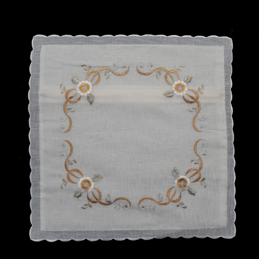 Y516外贸尾货库存40*40刺绣竹节尼丝纱抱枕套复古流苏欧式靠枕套