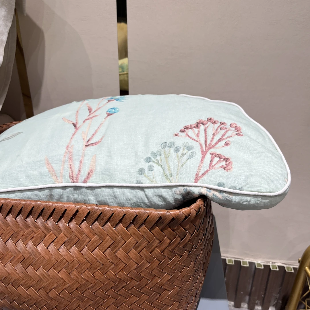 风古精选Q301外贸尾单【汉麻】纯汉麻月牙枕荞麦皮四季枕头印花抑菌