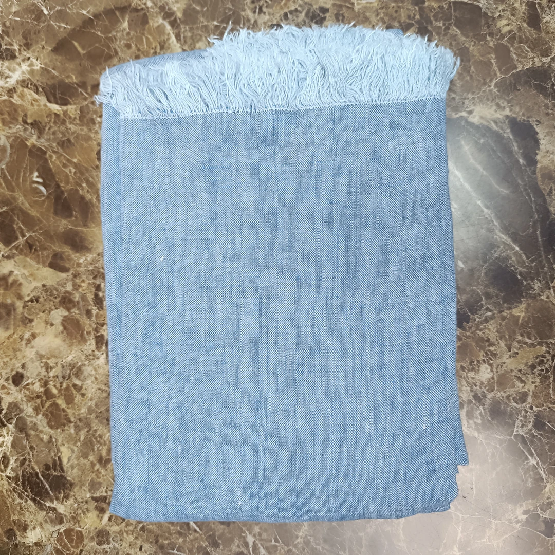 C958外贸尾单【汉麻】纯色单人流苏盖毯1.4*2