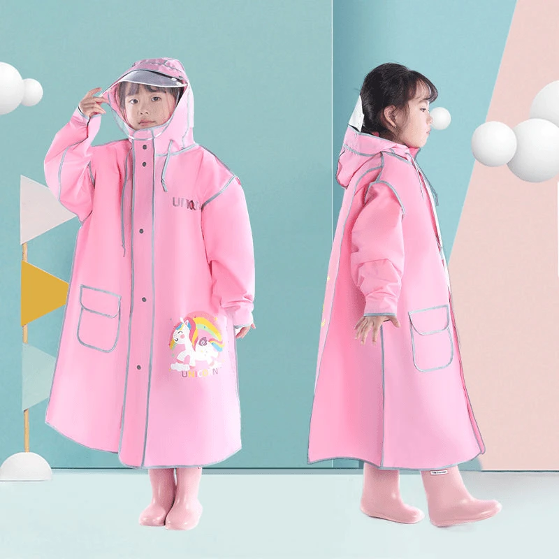 荞芬【提前预备】儿童雨衣男女小学生幼儿园上学雨衣雨披带书包位