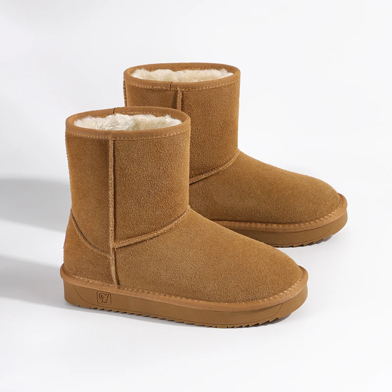 雪地靴2024年新款女款厚底雪地靴加绒加厚中桶百搭保暖女靴5825