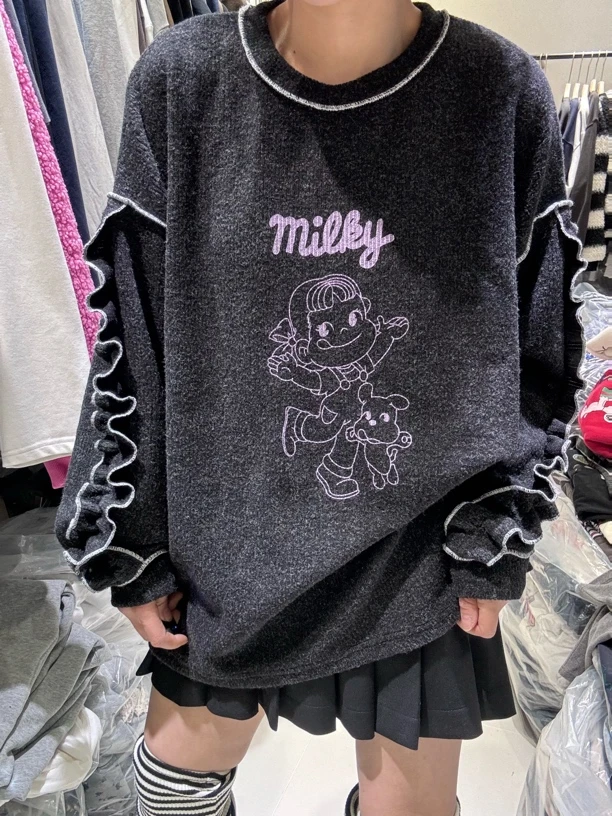 韩版新款卡通字母小女孩T恤