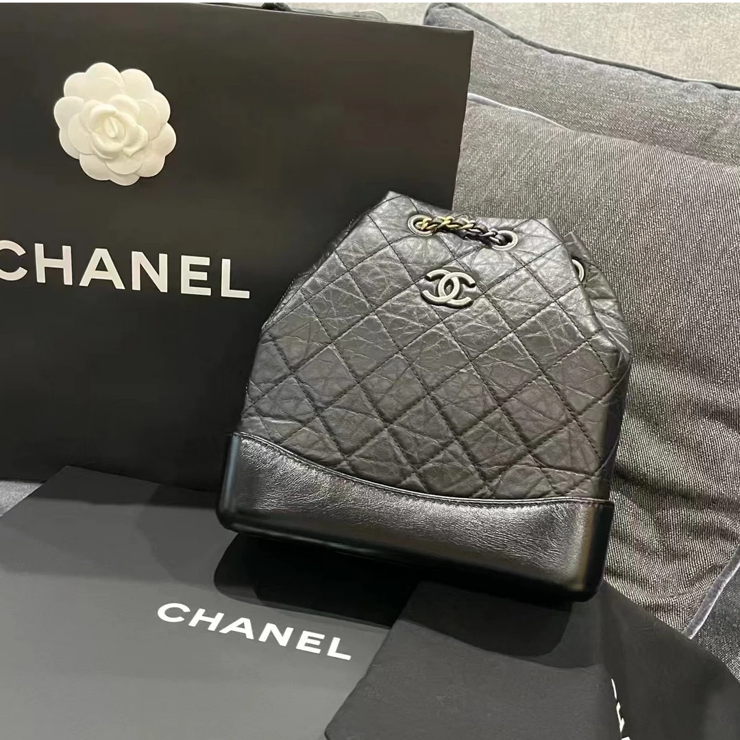 95新 Chanel/香奈儿 黑银流浪双肩小号/330408