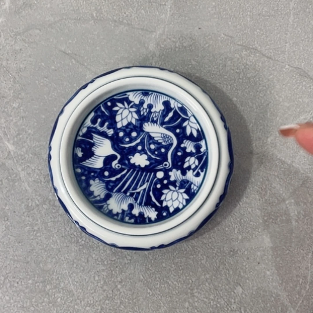 【闪购商品】陶瓷青一鹭老杯垫