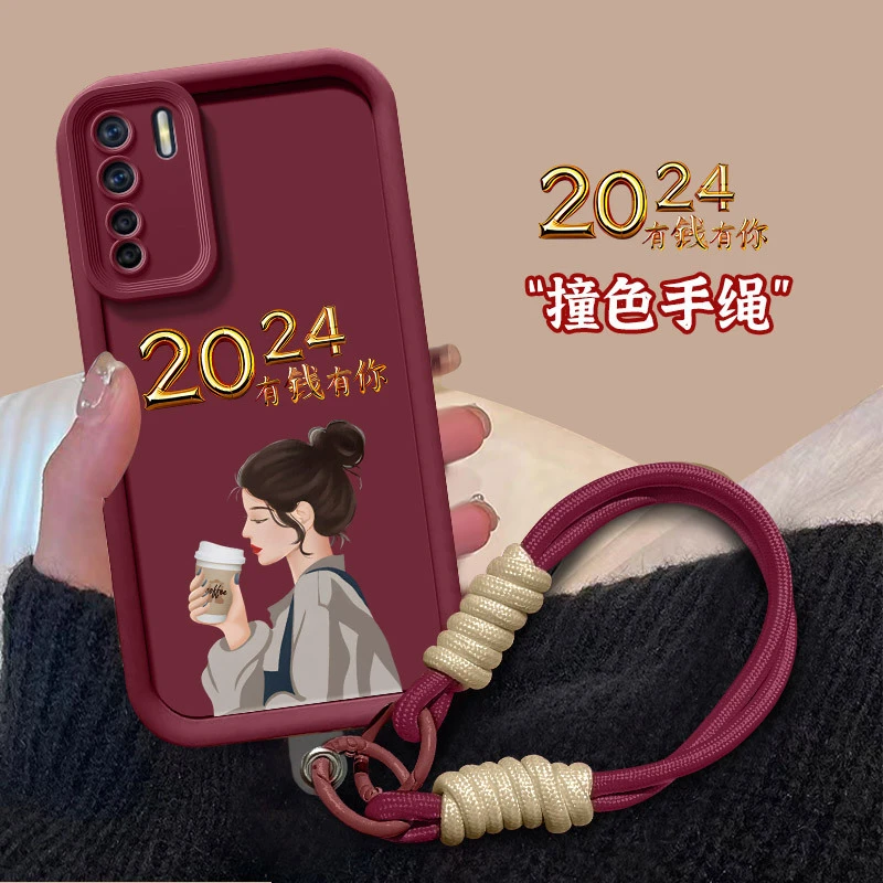 OPPOA91手机壳PCPM00保护套防摔硅胶有钱有你2024新款潮全包防摔
