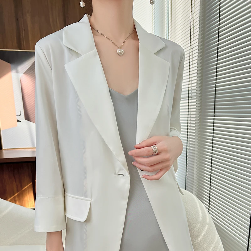 2023春秋气质西装外套挺括有型醋酸女士上衣时尚休闲薄款职业西服