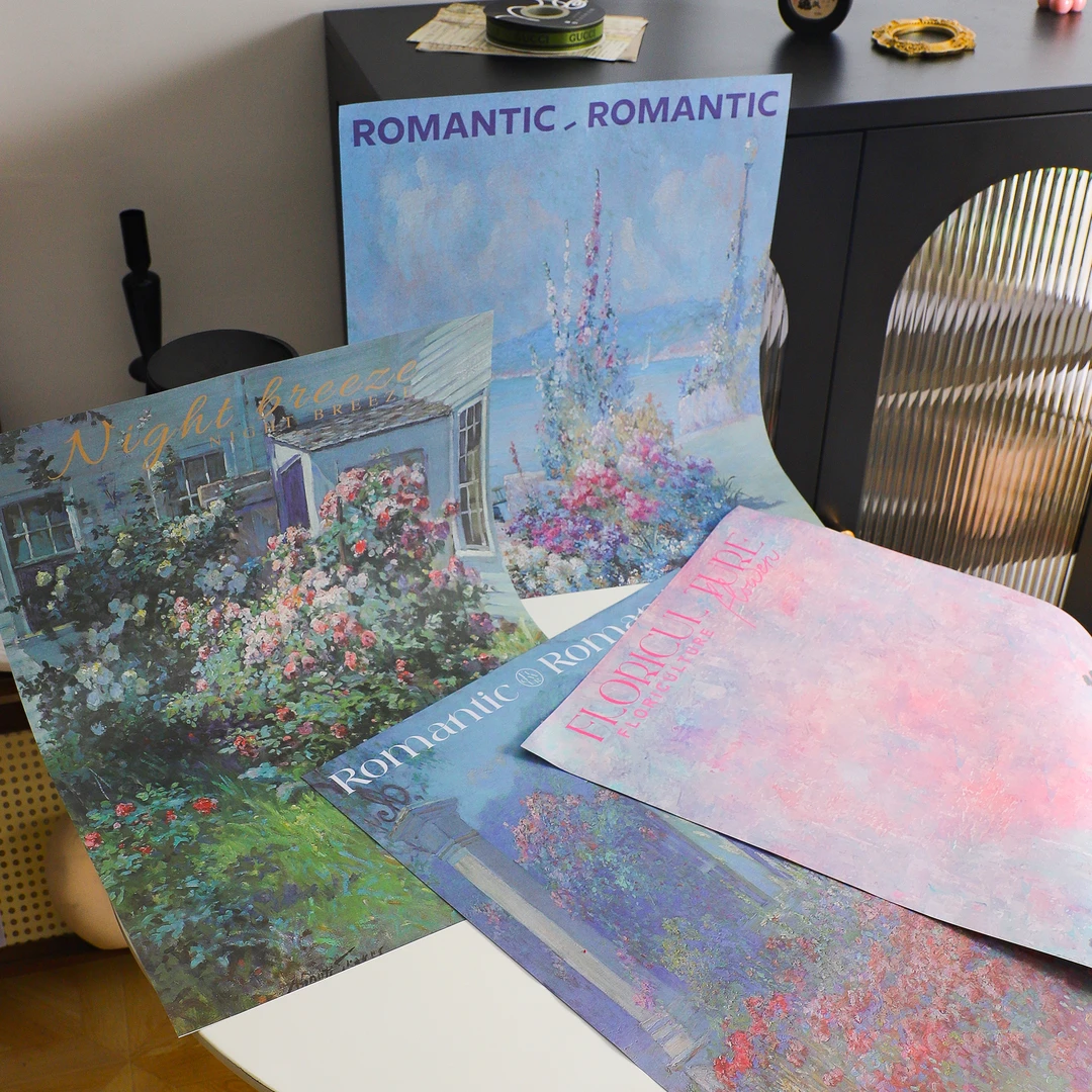 【花境】梦境园林油画系列  鲜花花束手工礼品礼盒包装纸 花店资材