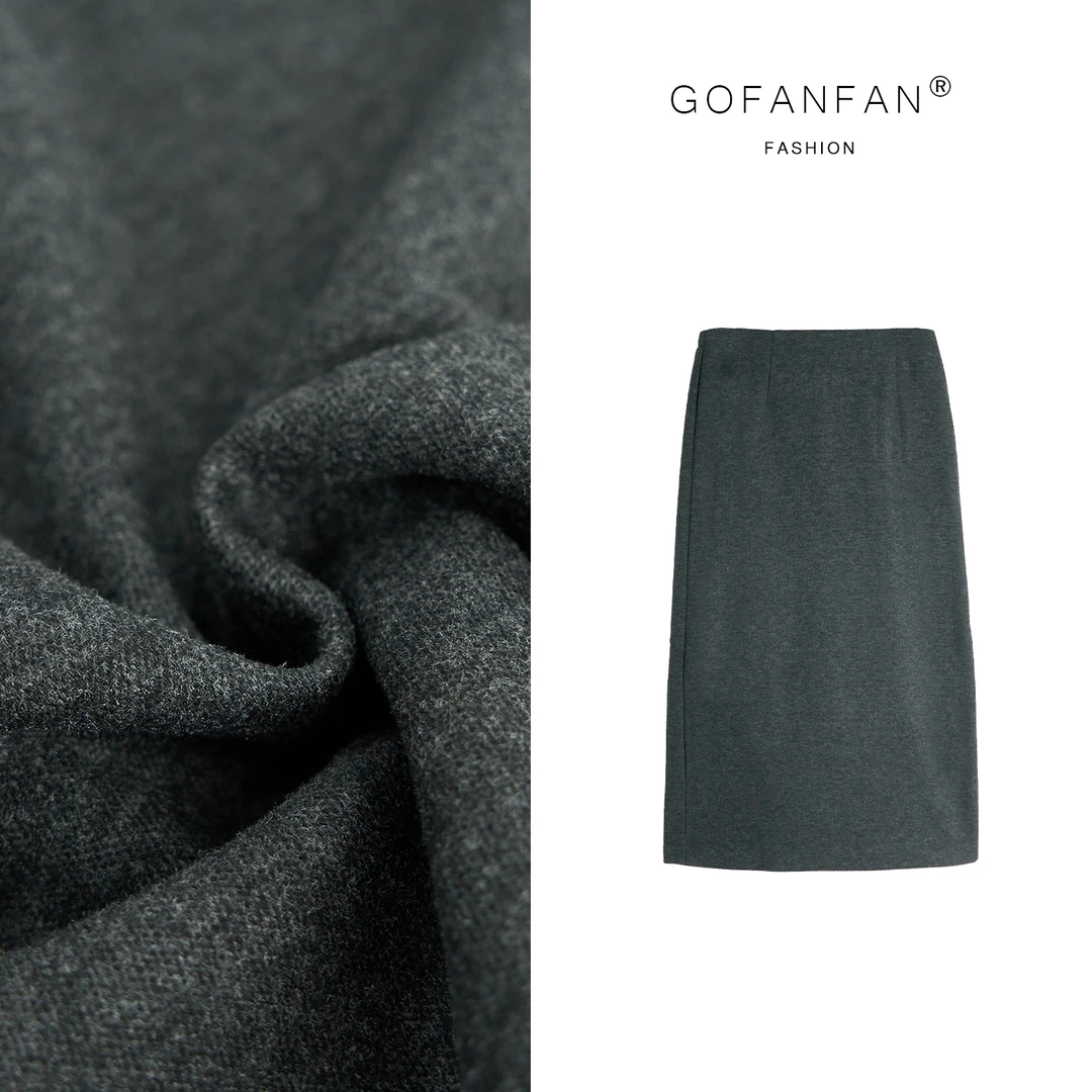 GFFSTUFIO【出挑比例】宽松舒适加绒后开叉半身裙显瘦财阀千金