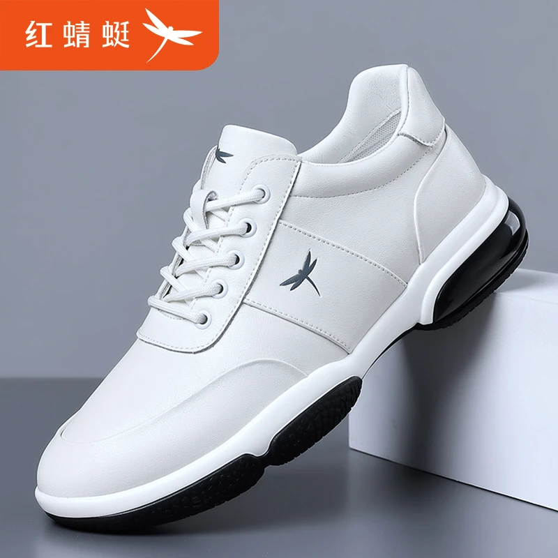 红蜻蜓2025冬季新款男士运动皮鞋透气百搭休闲牛皮鞋子男C0233576