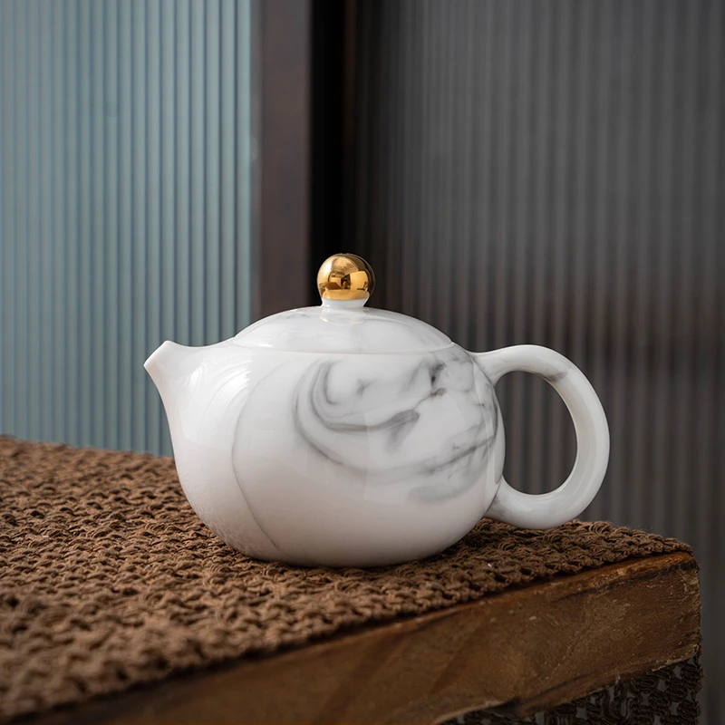 凤鸣壶半手水墨西施壶描金茶具茶壶陶瓷家用