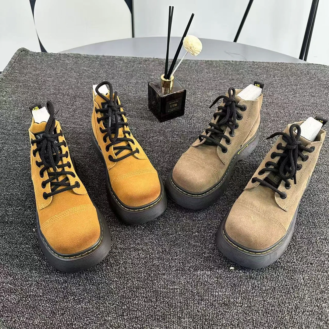 2024冬季新款系带厚底复古百搭时尚马丁靴 62362