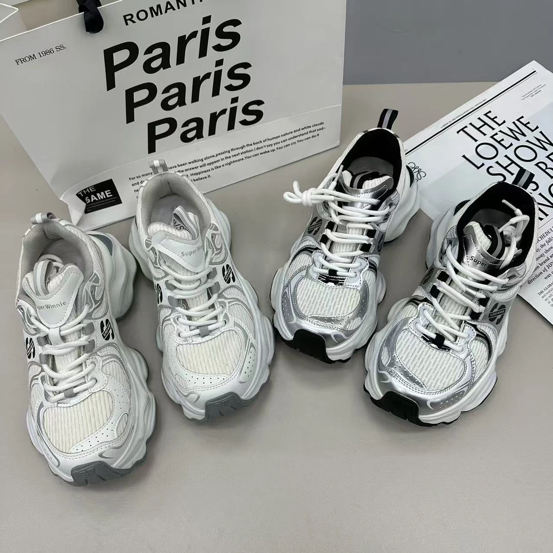 2025春季新款老爹百搭时尚厚底系带休闲鞋 28511