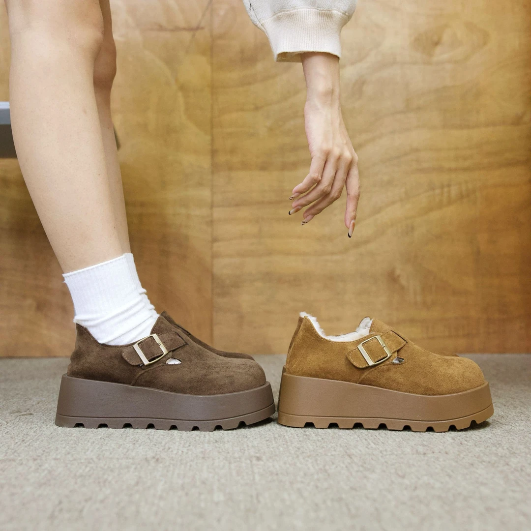 【晨露】2024冬季新款雪地靴加绒时尚防滑保暖休闲鞋 823-12