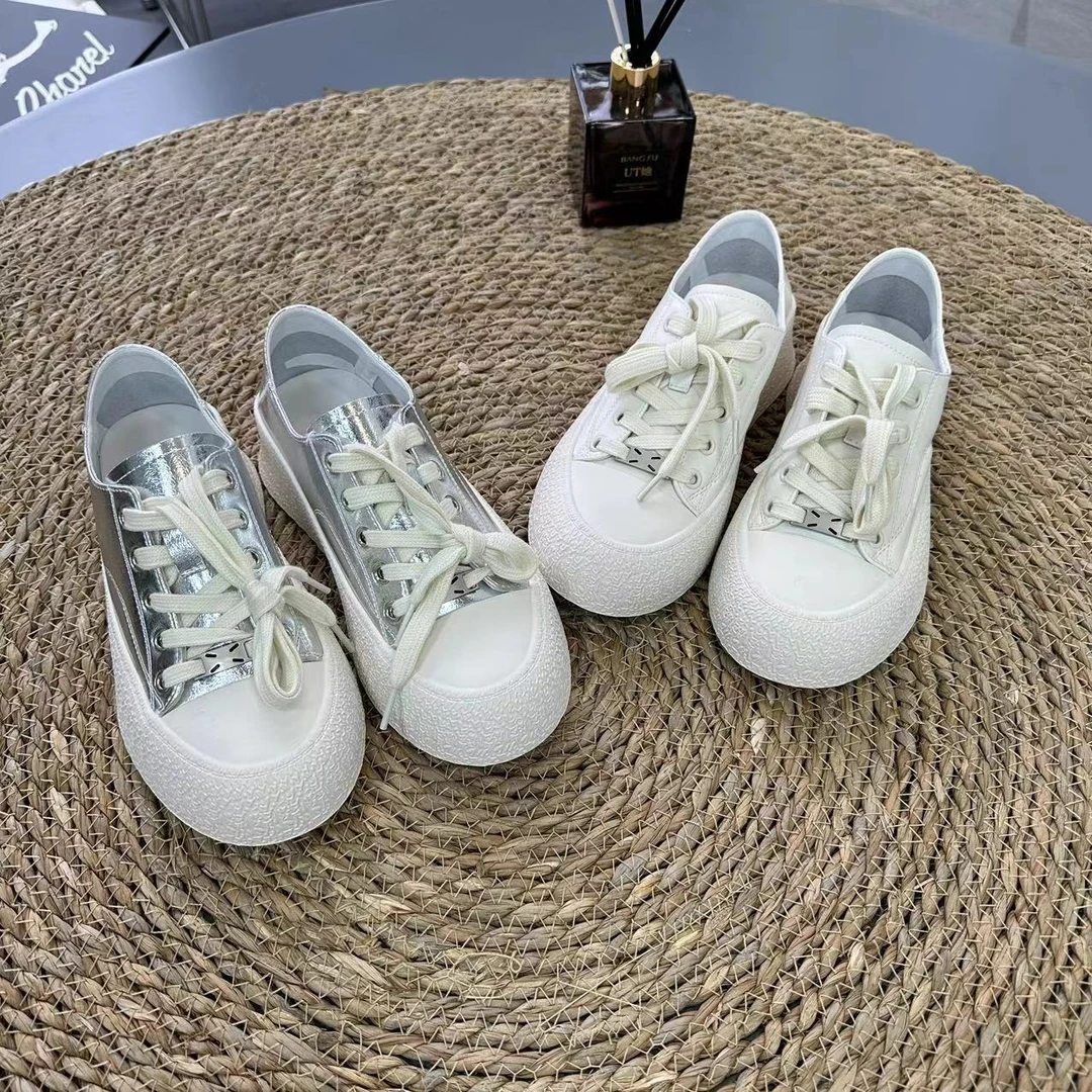 2024秋季新款时尚百搭平底透气厚底饼干鞋系带休闲鞋 29001